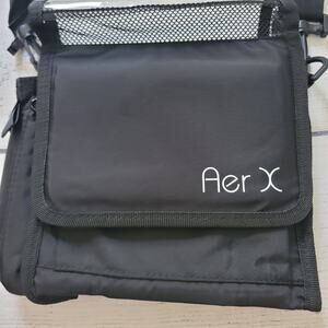 AerX Size OS Black Crossbody Bag Mesh Organizer Adjustable Strap Travel Pack